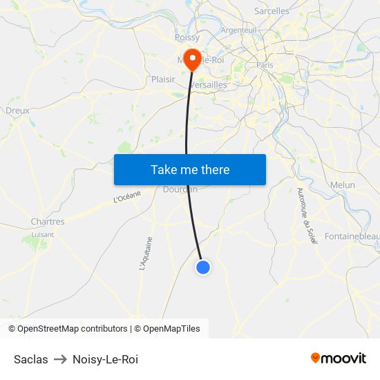 Saclas to Noisy-Le-Roi map