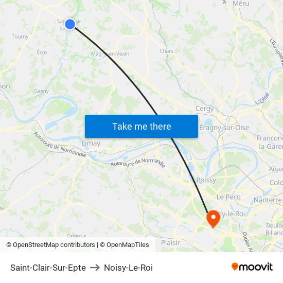 Saint-Clair-Sur-Epte to Noisy-Le-Roi map