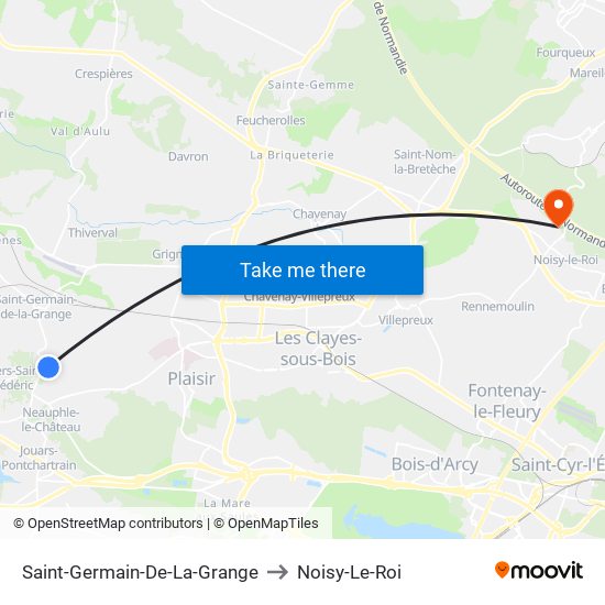 Saint-Germain-De-La-Grange to Noisy-Le-Roi map