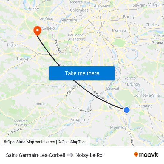 Saint-Germain-Les-Corbeil to Noisy-Le-Roi map