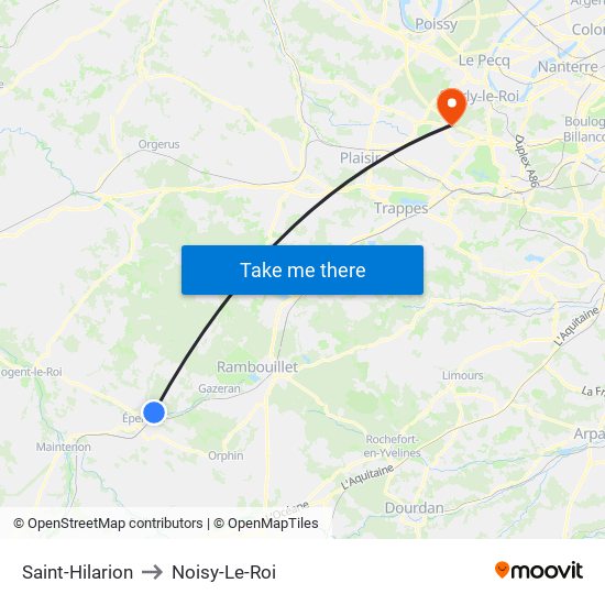 Saint-Hilarion to Noisy-Le-Roi map