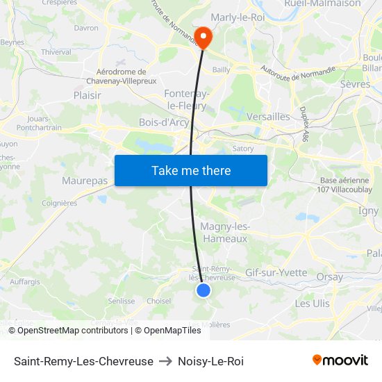 Saint-Remy-Les-Chevreuse to Noisy-Le-Roi map