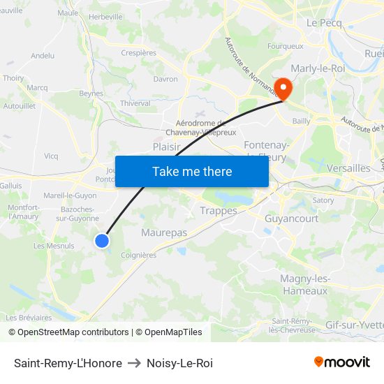 Saint-Remy-L'Honore to Noisy-Le-Roi map