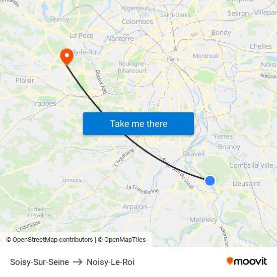 Soisy-Sur-Seine to Noisy-Le-Roi map