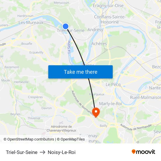 Triel-Sur-Seine to Noisy-Le-Roi map