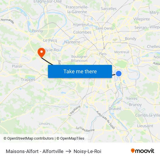 Maisons-Alfort - Alfortville to Noisy-Le-Roi map