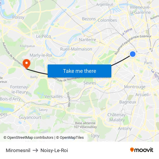 Miromesnil to Noisy-Le-Roi map