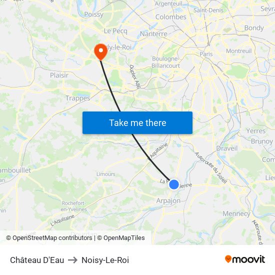Château D'Eau to Noisy-Le-Roi map