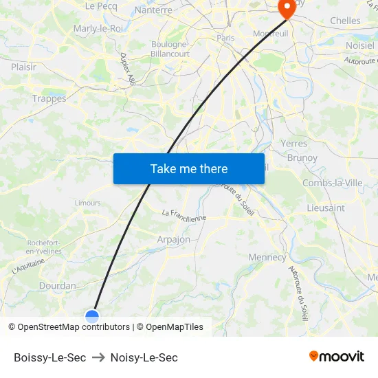 Boissy-Le-Sec to Noisy-Le-Sec map