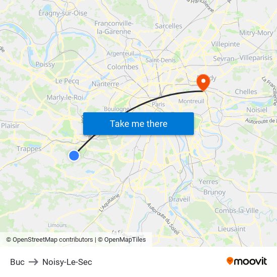 Buc to Noisy-Le-Sec map
