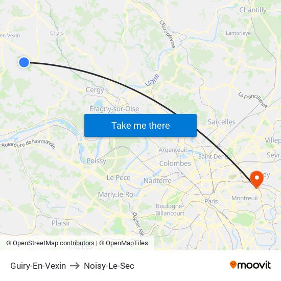 Guiry-En-Vexin to Noisy-Le-Sec map