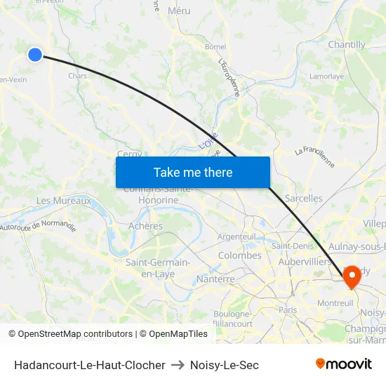 Hadancourt-Le-Haut-Clocher to Noisy-Le-Sec map
