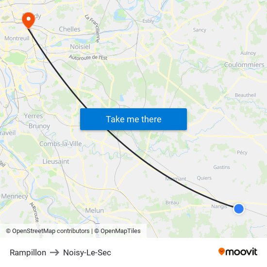 Rampillon to Noisy-Le-Sec map