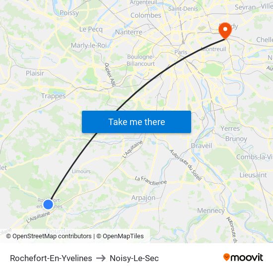 Rochefort-En-Yvelines to Noisy-Le-Sec map