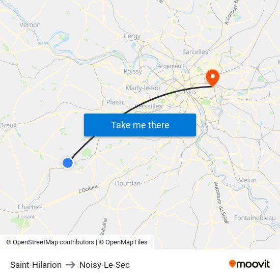 Saint-Hilarion to Noisy-Le-Sec map
