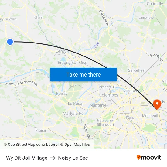 Wy-Dit-Joli-Village to Noisy-Le-Sec map