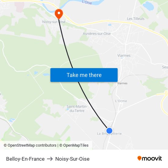 Belloy-En-France to Noisy-Sur-Oise map