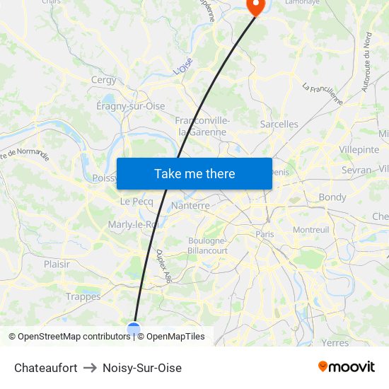 Chateaufort to Noisy-Sur-Oise map