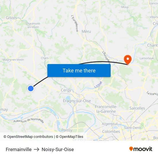 Fremainville to Noisy-Sur-Oise map