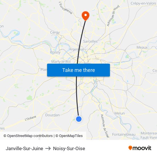 Janville-Sur-Juine to Noisy-Sur-Oise map