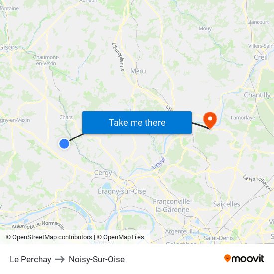 Le Perchay to Noisy-Sur-Oise map