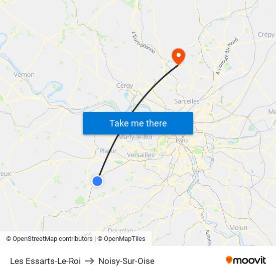 Les Essarts-Le-Roi to Noisy-Sur-Oise map