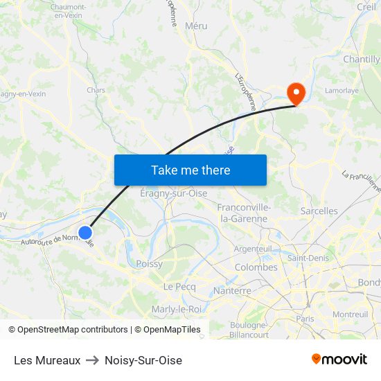 Les Mureaux to Noisy-Sur-Oise map