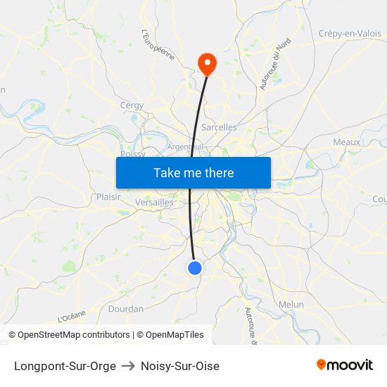 Longpont-Sur-Orge to Noisy-Sur-Oise map