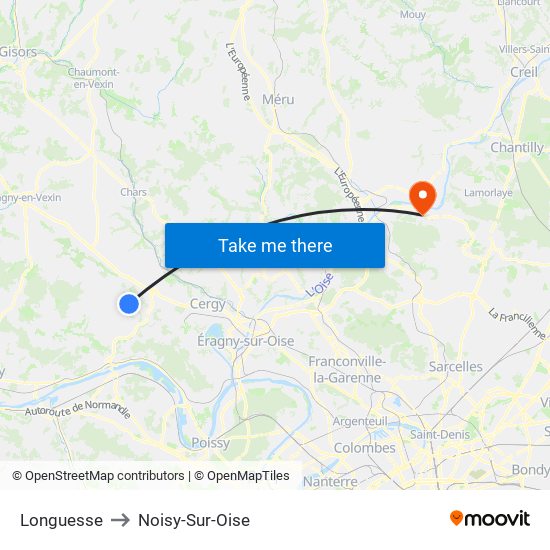 Longuesse to Noisy-Sur-Oise map
