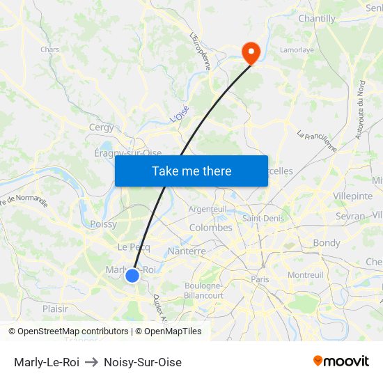 Marly-Le-Roi to Noisy-Sur-Oise map