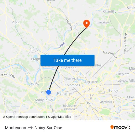 Montesson to Noisy-Sur-Oise map
