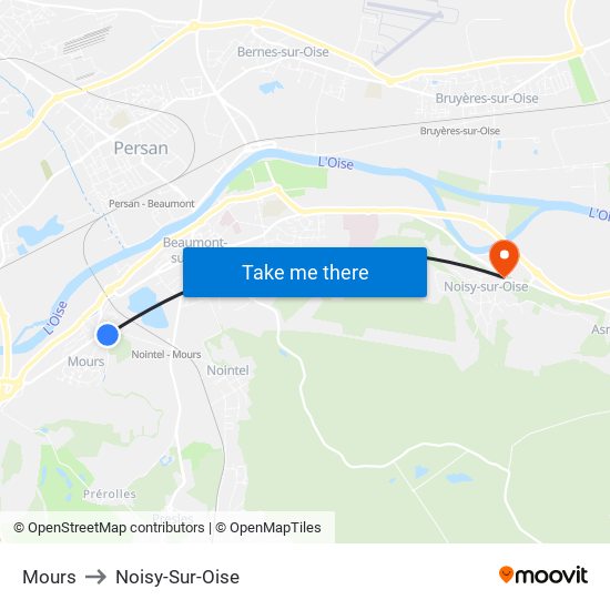 Mours to Noisy-Sur-Oise map