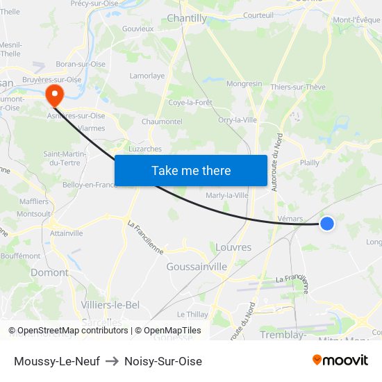 Moussy-Le-Neuf to Noisy-Sur-Oise map