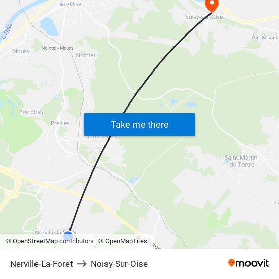 Nerville-La-Foret to Noisy-Sur-Oise map