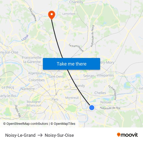 Noisy-Le-Grand to Noisy-Sur-Oise map