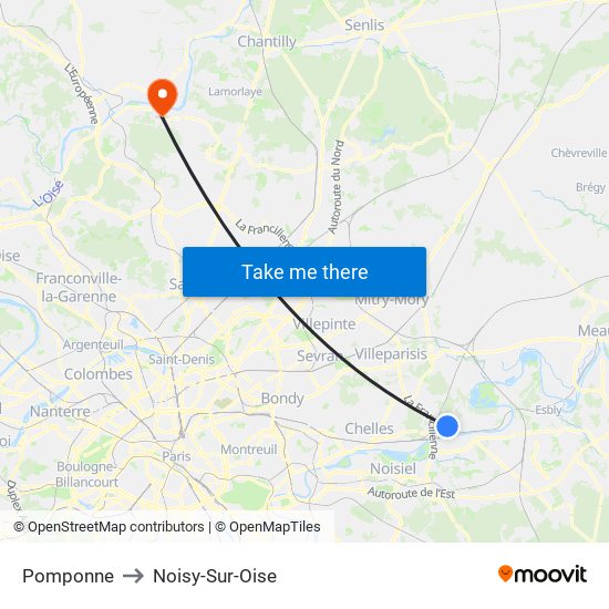 Pomponne to Noisy-Sur-Oise map