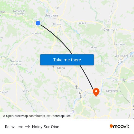 Rainvillers to Noisy-Sur-Oise map