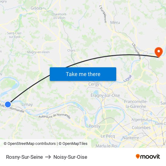 Rosny-Sur-Seine to Noisy-Sur-Oise map