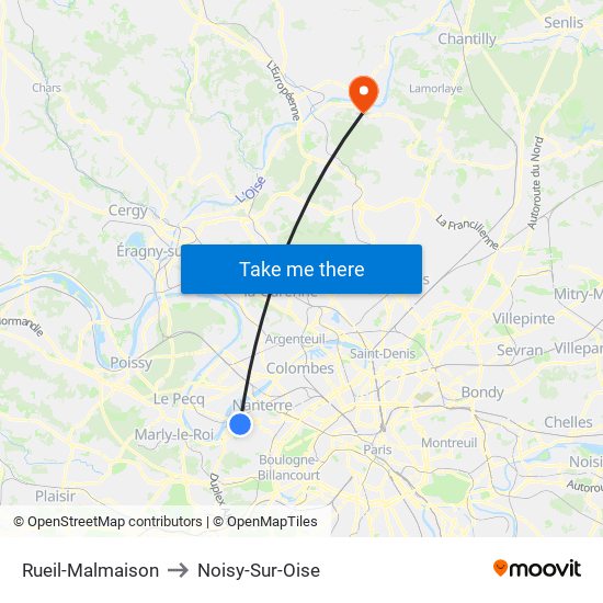 Rueil-Malmaison to Noisy-Sur-Oise map