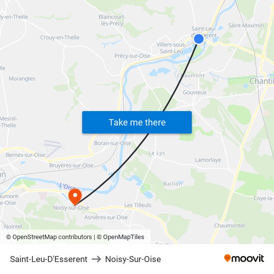 Saint-Leu-D'Esserent to Noisy-Sur-Oise map