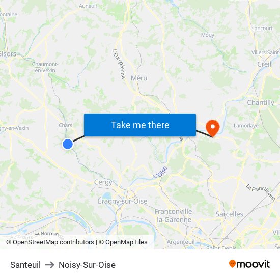 Santeuil to Noisy-Sur-Oise map