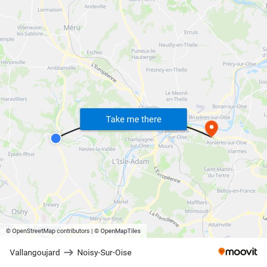 Vallangoujard to Noisy-Sur-Oise map