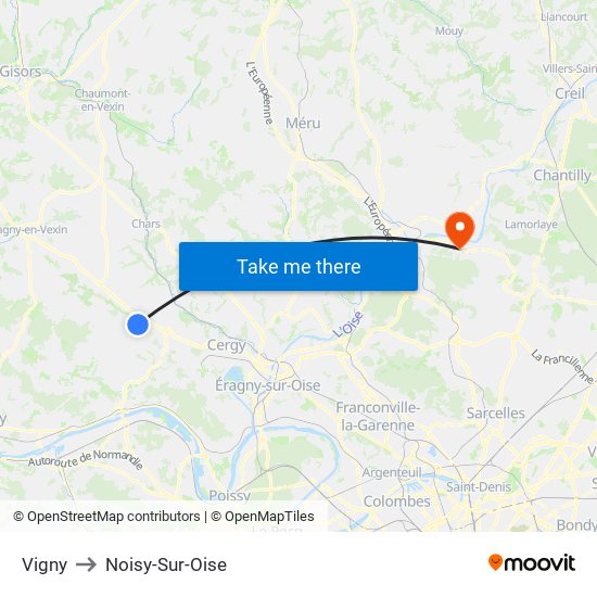 Vigny to Noisy-Sur-Oise map