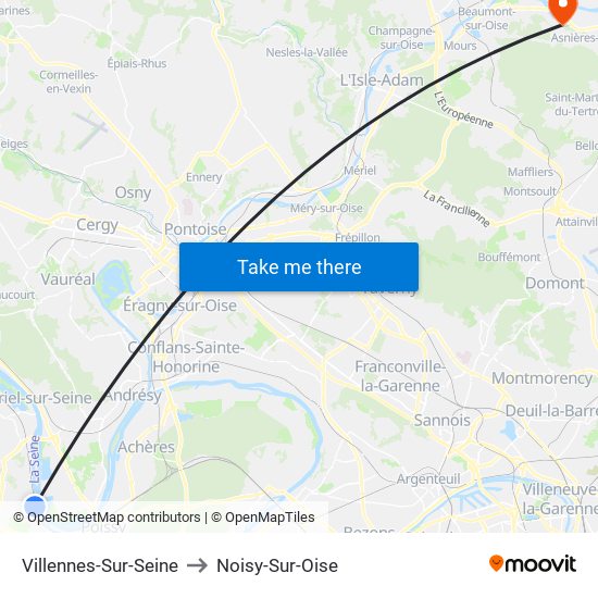 Villennes-Sur-Seine to Noisy-Sur-Oise map