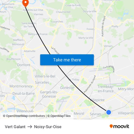 Vert Galant to Noisy-Sur-Oise map