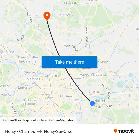 Noisy - Champs to Noisy-Sur-Oise map