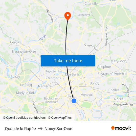 Quai de la Rapée to Noisy-Sur-Oise map