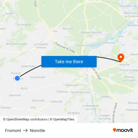 Fromont to Nonville map