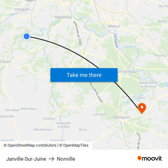 Janville-Sur-Juine to Nonville map