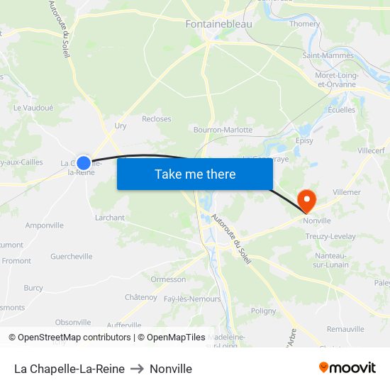 La Chapelle-La-Reine to Nonville map